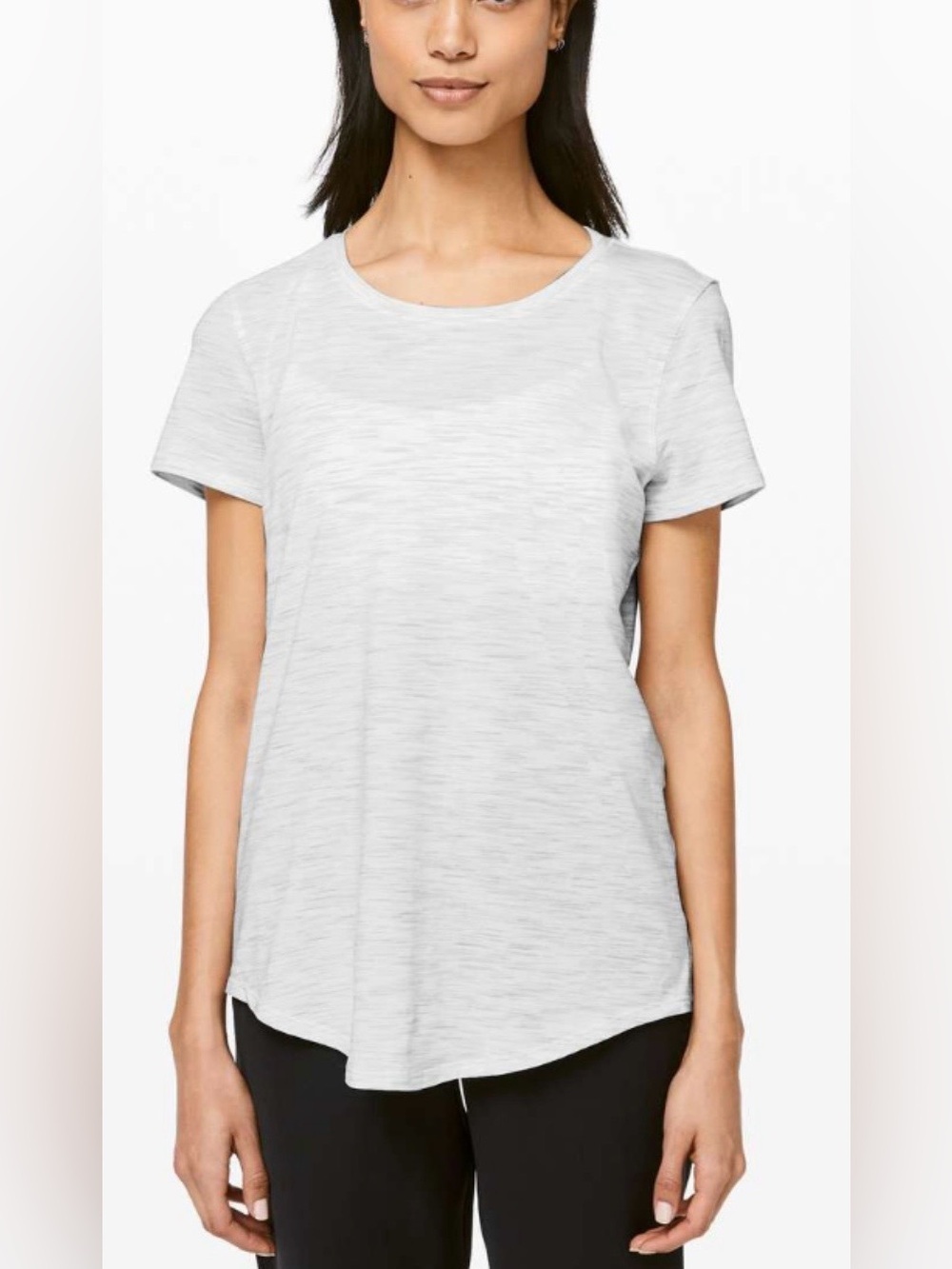 Lululemon Women’s Love Crew Ill - Space Dye Ice Grey Alpine White Size: 8